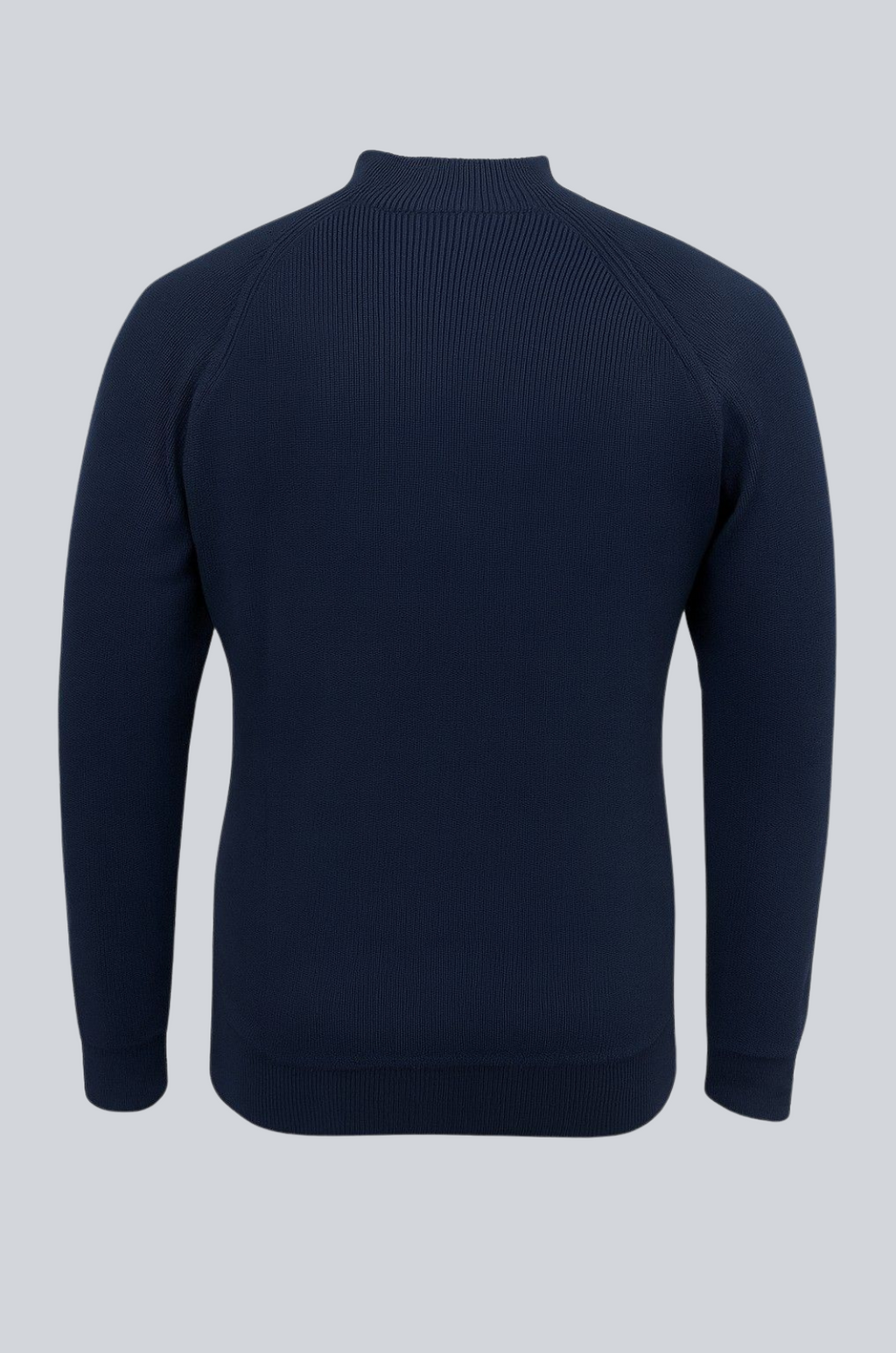 Men's Half-Zip Sweater with Stand Collar - Royal Blue