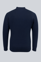 Men's Half-Zip Sweater with Stand Collar - Royal Blue