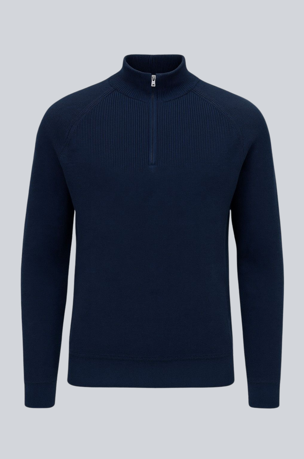 Men's Half-Zip Sweater with Stand Collar - Royal Blue