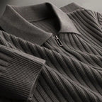 Elegant Striped Zip Sweater