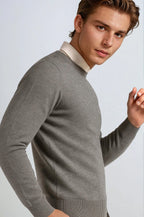 Men's Classic Crew Neck Pullover Sweater - Grey