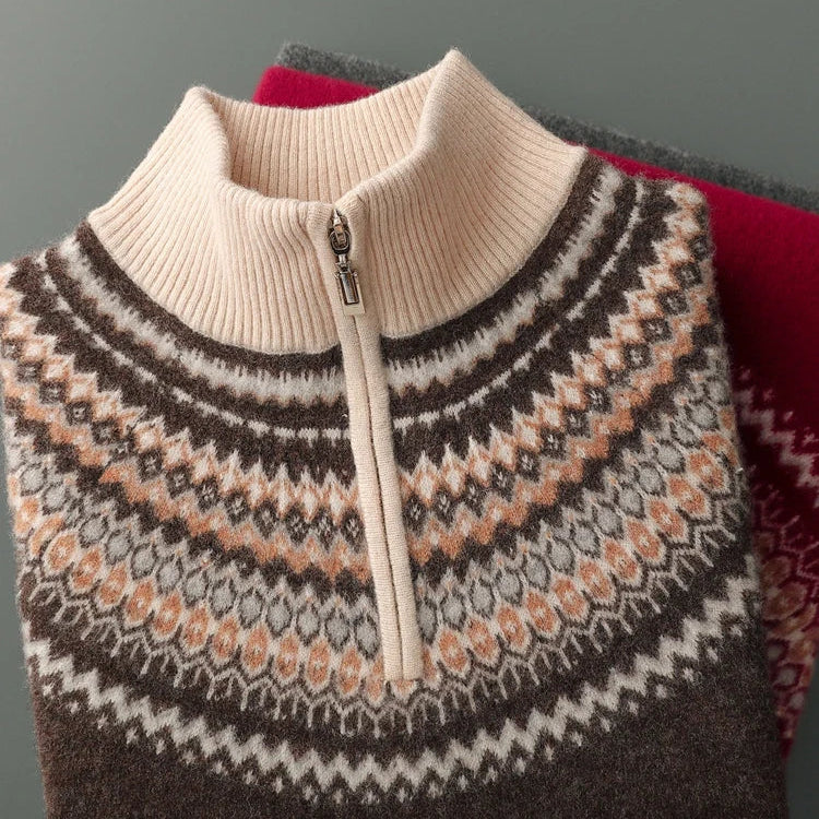 Elegant Cashmere Zip Sweater