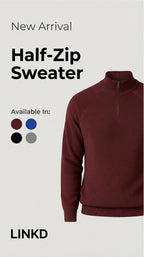 Men's Half-Zip Sweater with Stand Collar