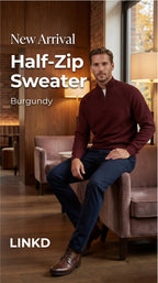 Men's Half-Zip Sweater with Stand Collar