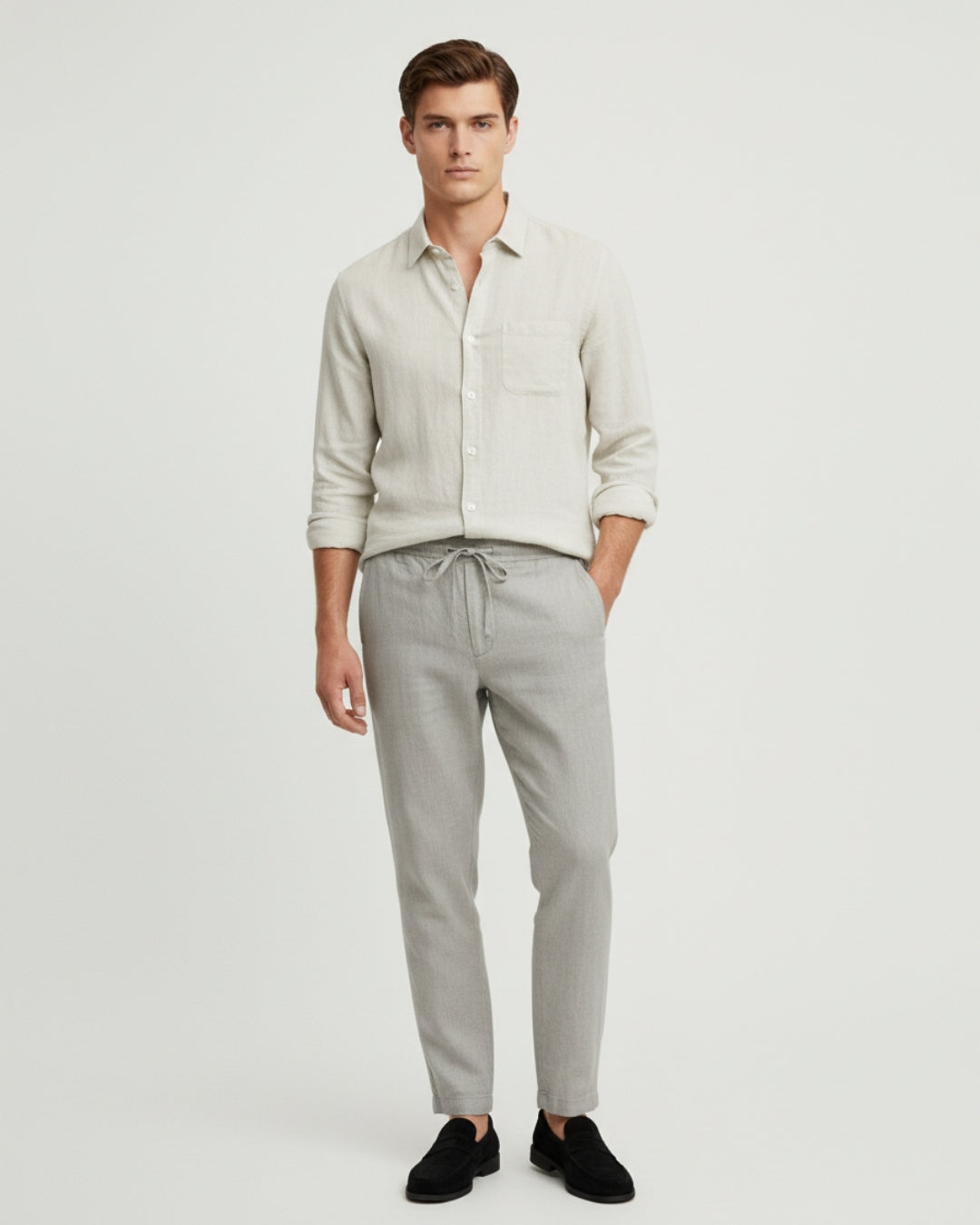 Altavita Linen City Summer Set - Beige/Grey