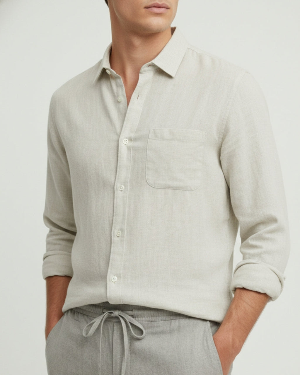 Altavita Linen City Summer Set - Beige/Grey