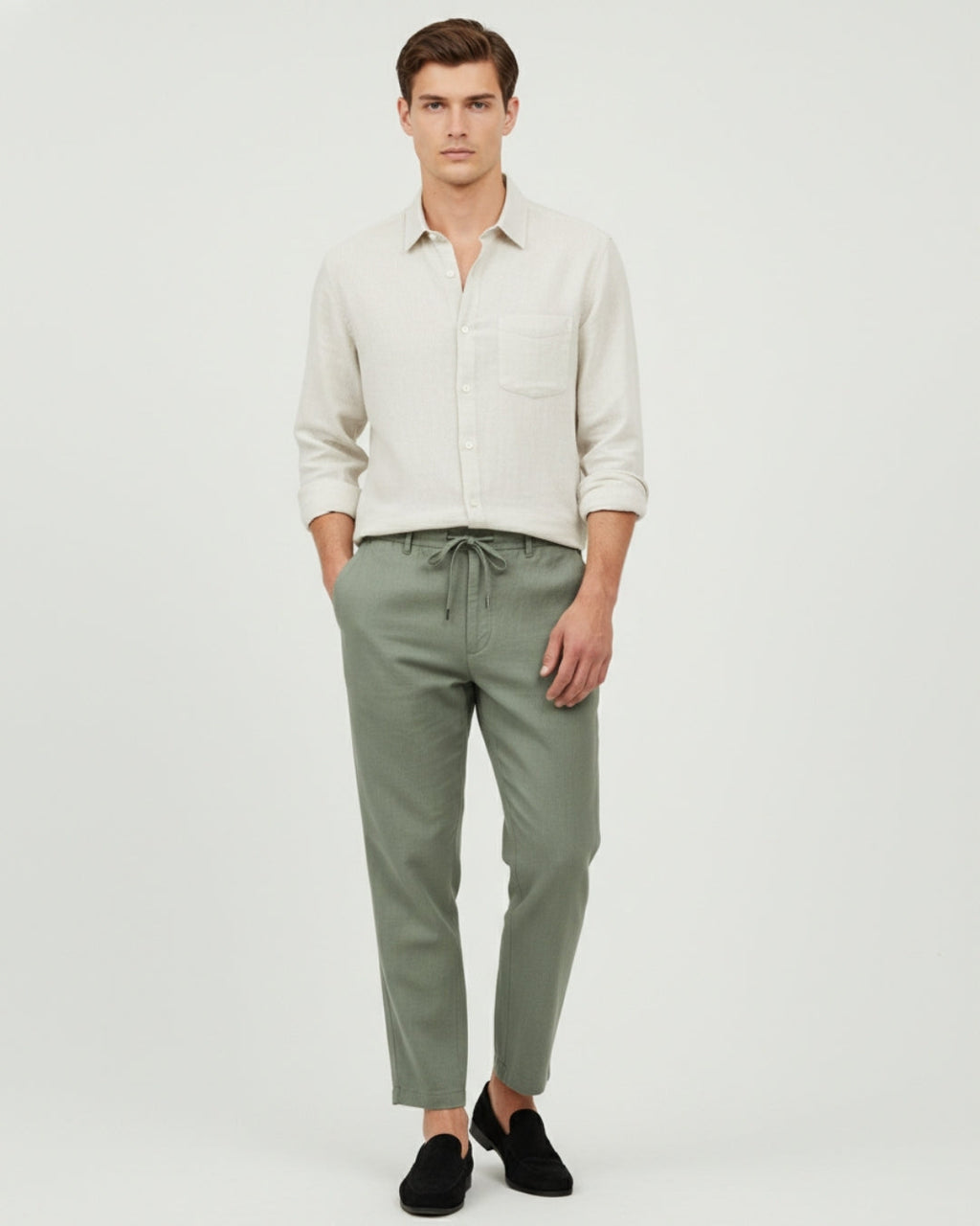 Altavita Linen City Summer Set - Beige/Green