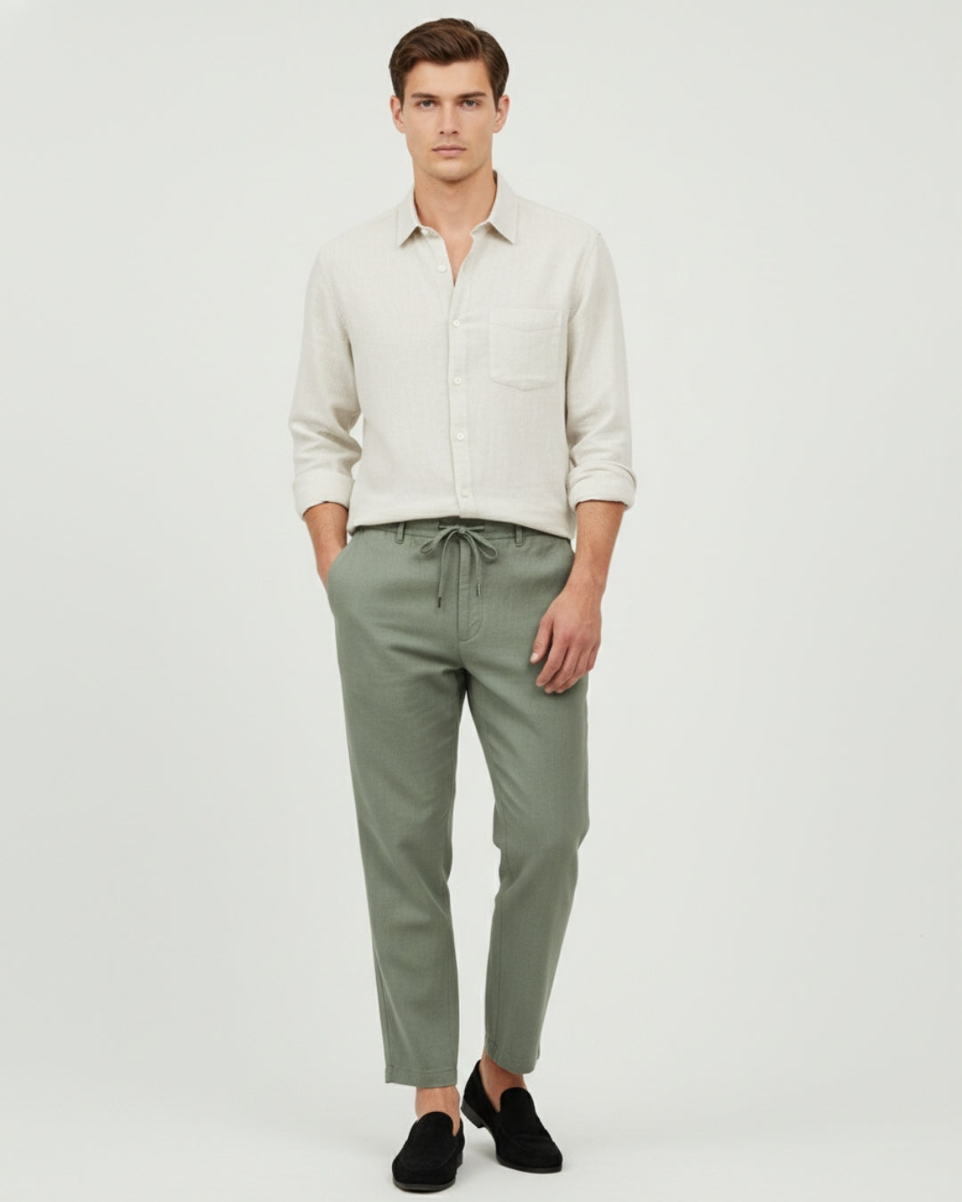 Altavita Linen City Summer Set - Beige/Green