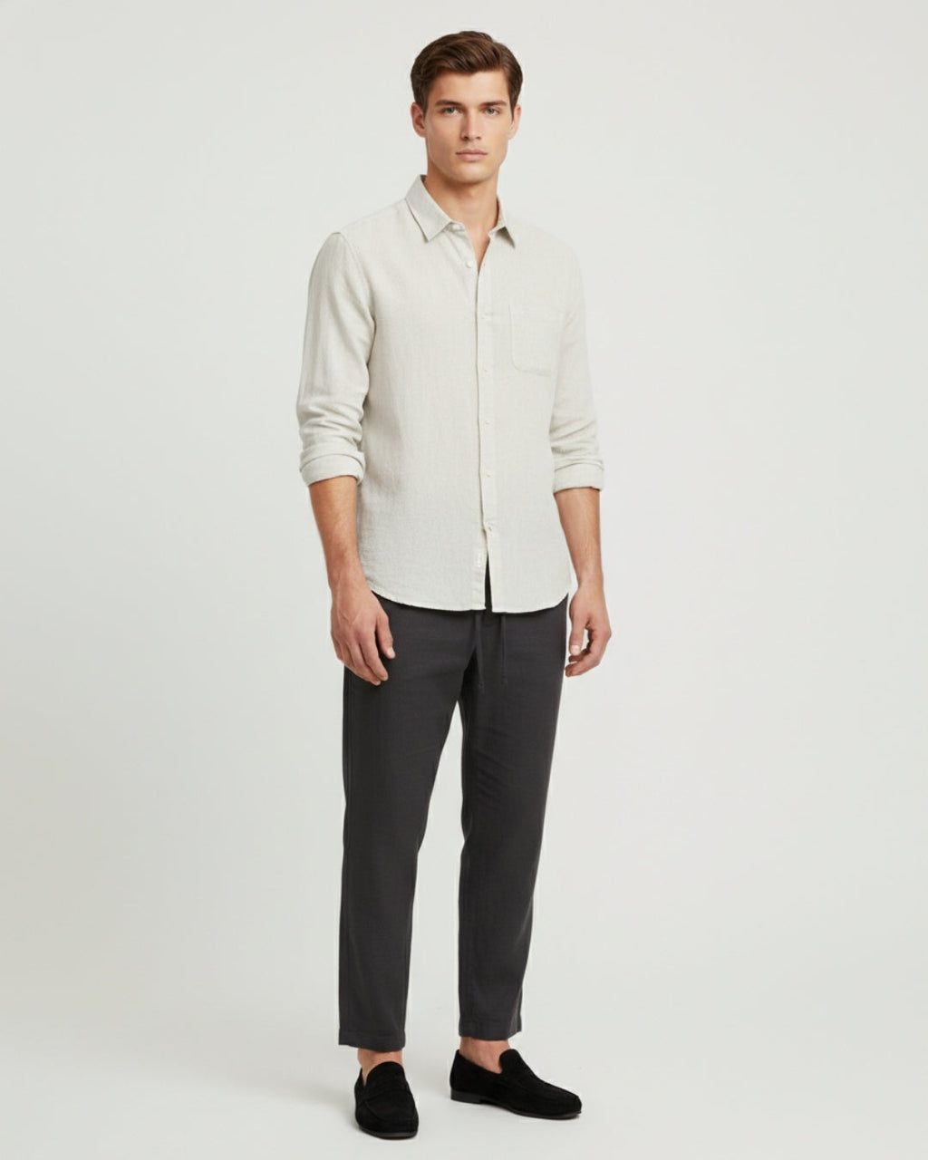 Altavita Linen City Summer Set - Beige/Black