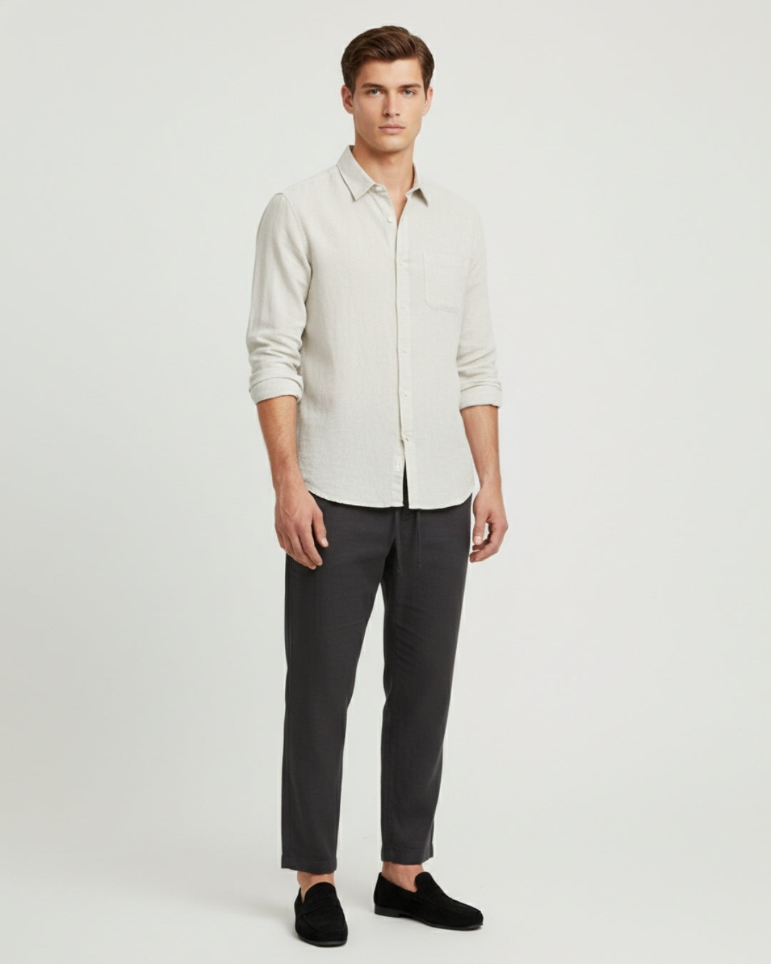 Altavita Linen City Summer Set - Beige/Black