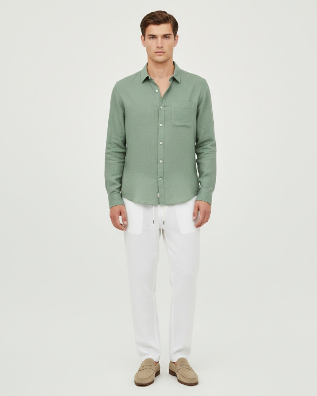 Altavita Linen City Summer Set - Green/White