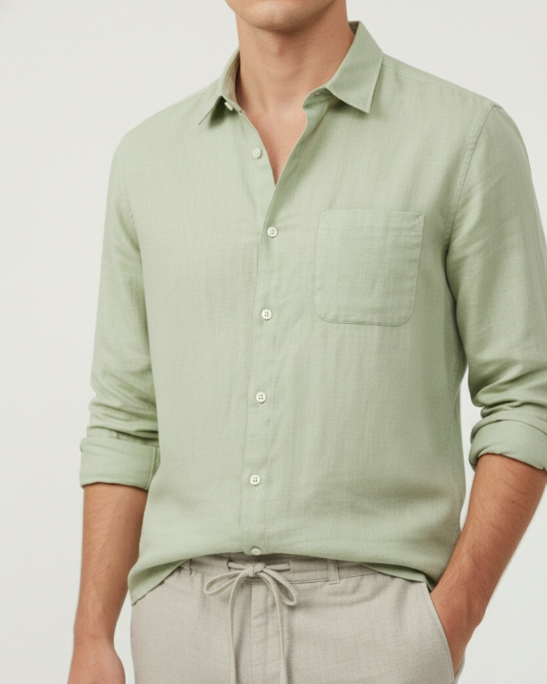 Altavita Linen City Summer Set - Mint/Beige