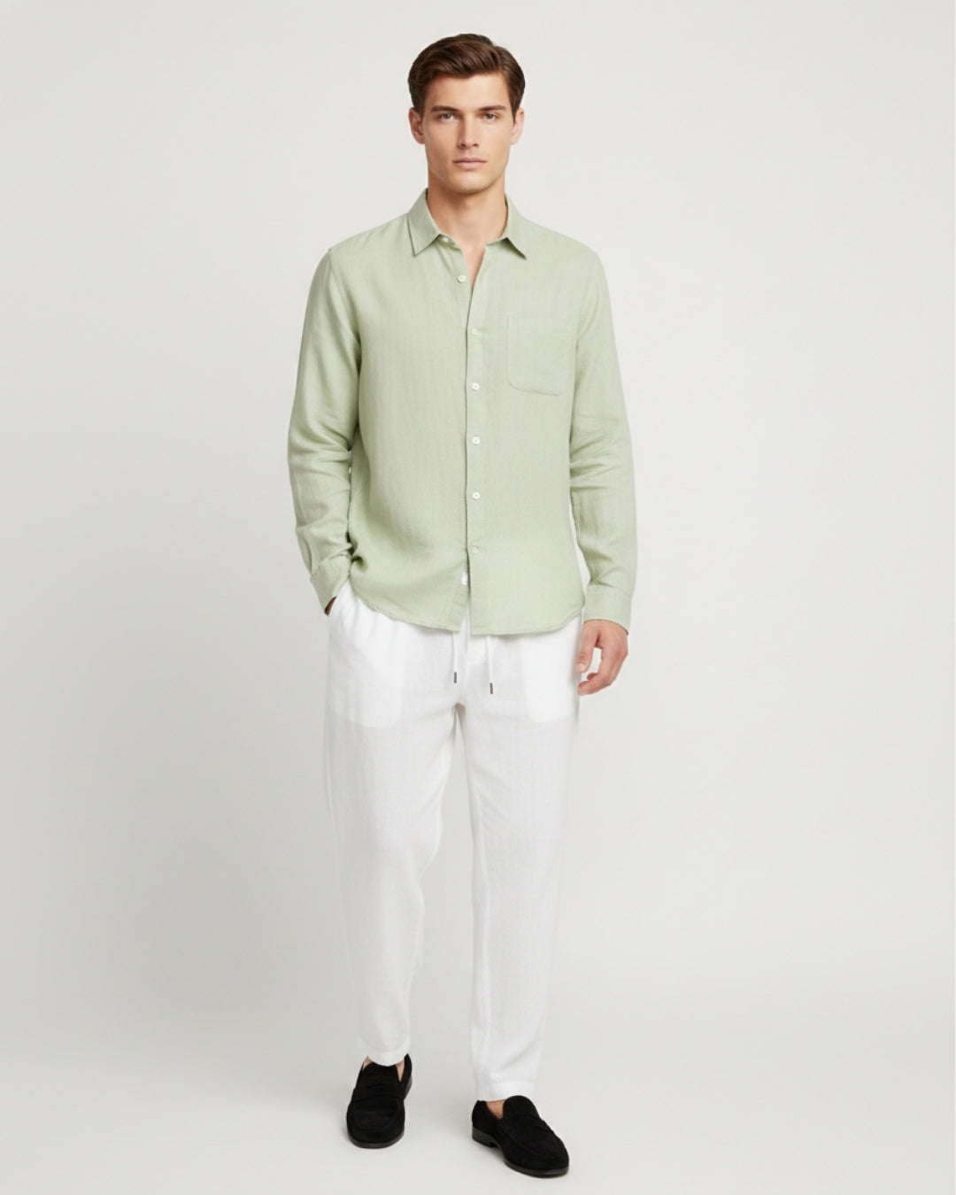 Altavita Linen City Summer Set - Mint/White
