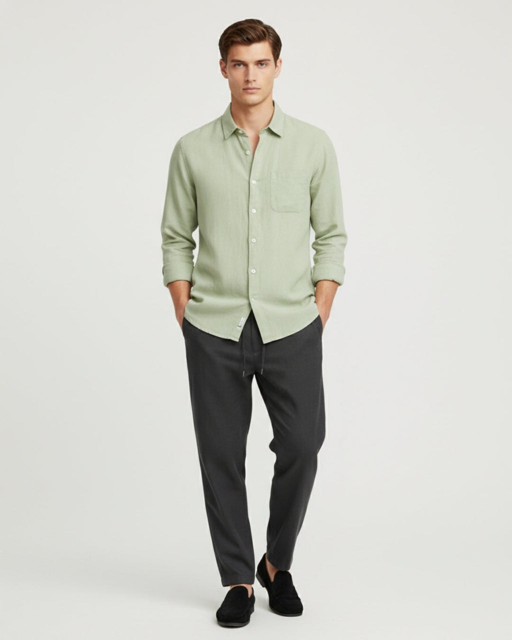 Altavita Linen City Summer Set - Mint/Black