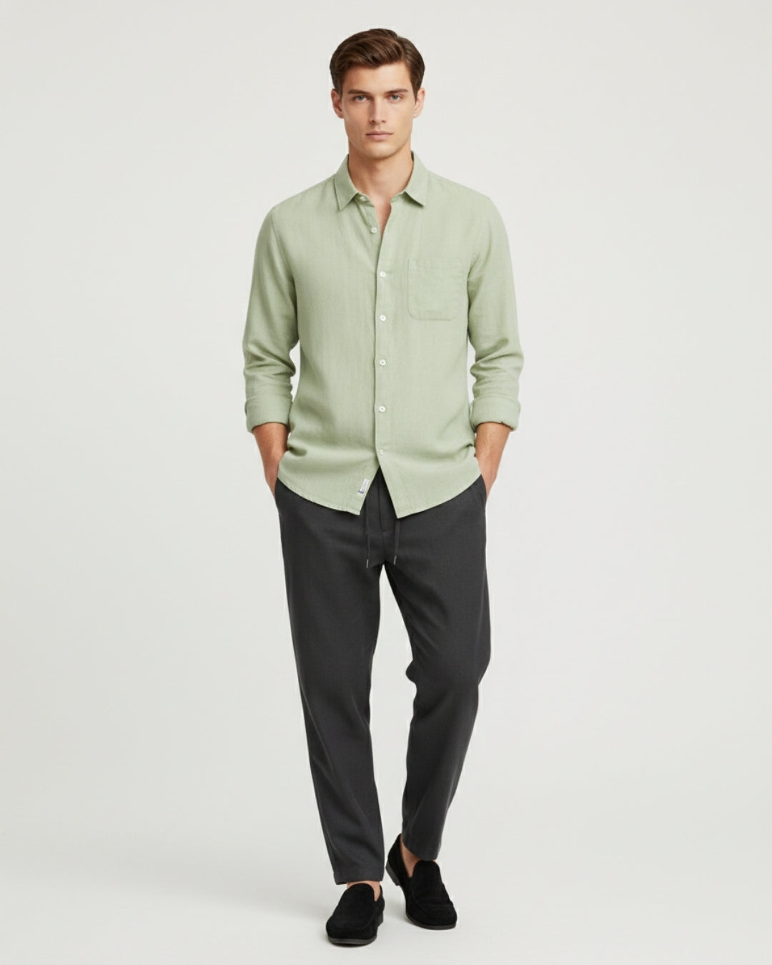 Altavita Linen City Summer Set - Mint/Black