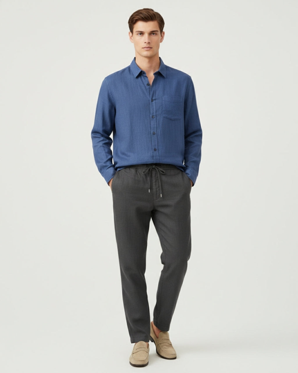 Altavita Linen City Summer Set - Navy/Black