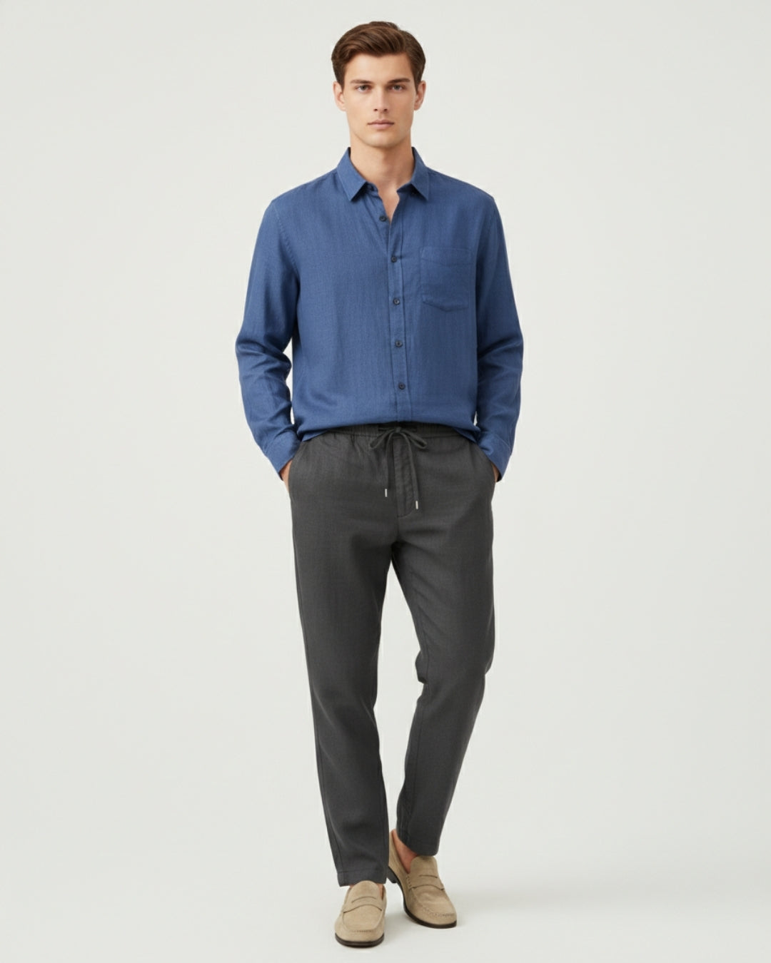 Altavita Linen City Summer Set - Navy/Black