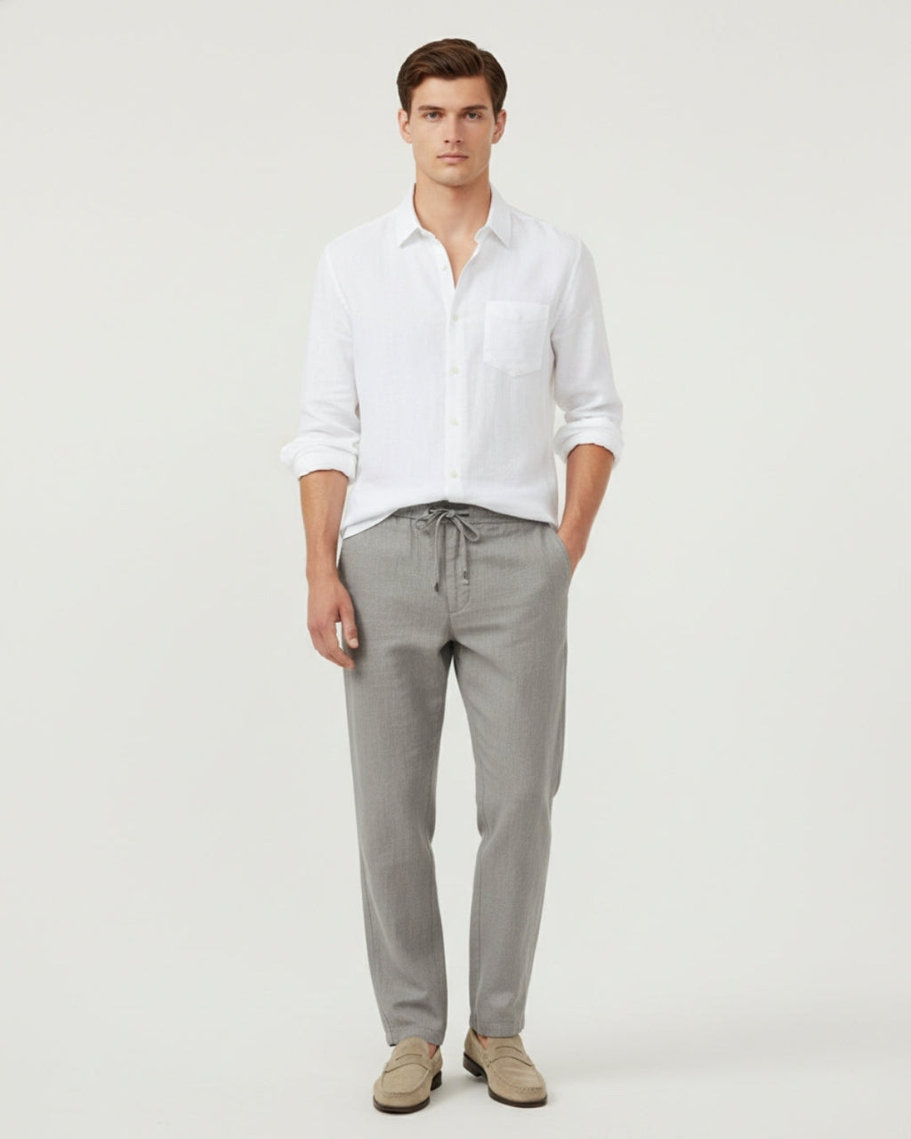 Altavita Linen City Summer Set - White/Grey