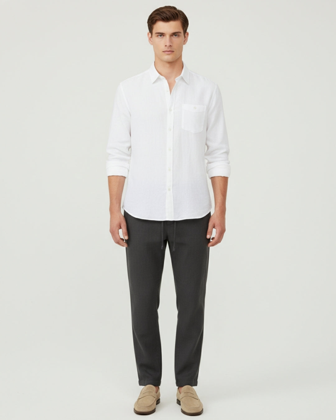 Altavita Linen City Summer Set - White/Black