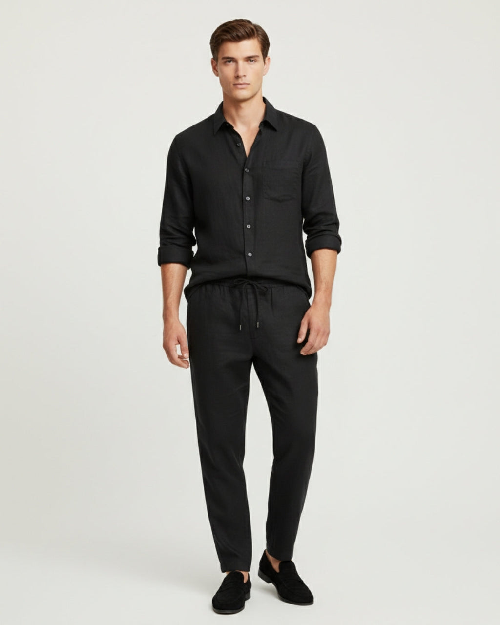Altavita Linen City Summer Set - Black