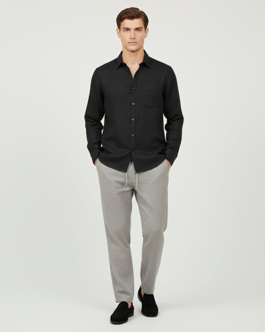 Altavita Linen City Summer Set - Black/Grey