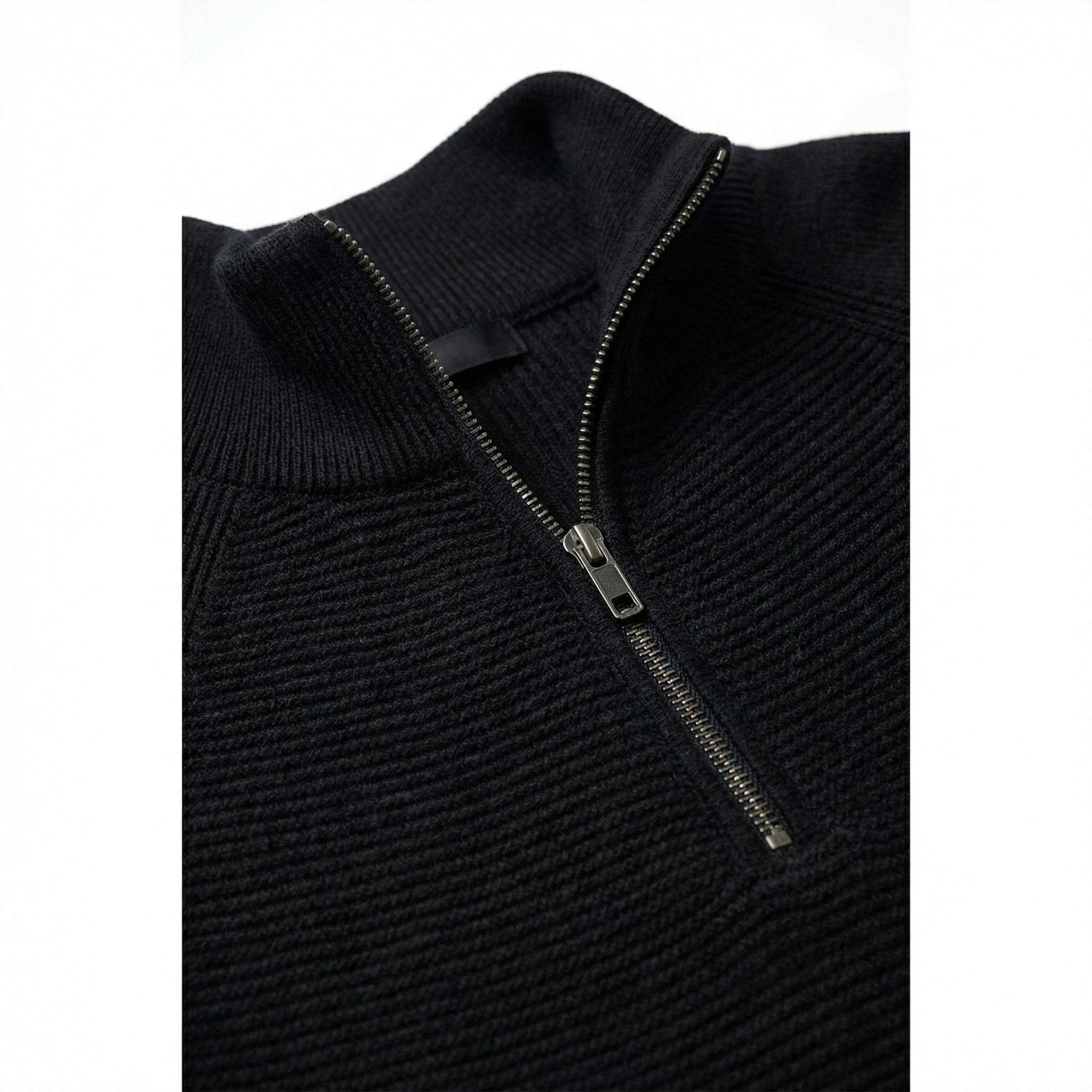 Men's Half-Zip Sweater with Stand Collar