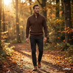 Men's Half-Zip Sweater with Stand Collar