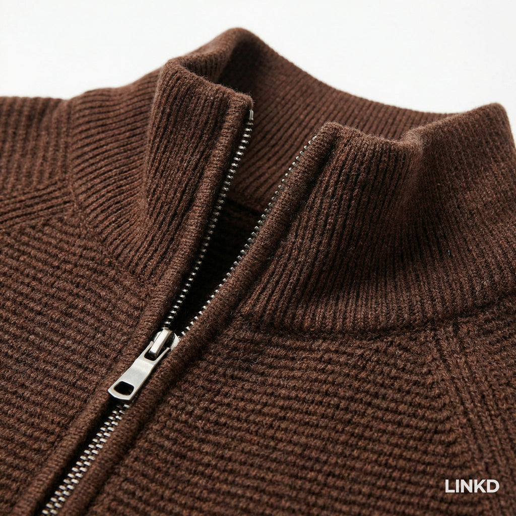 Men's Half-Zip Sweater with Stand Collar