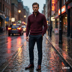 Men's Half-Zip Sweater with Stand Collar