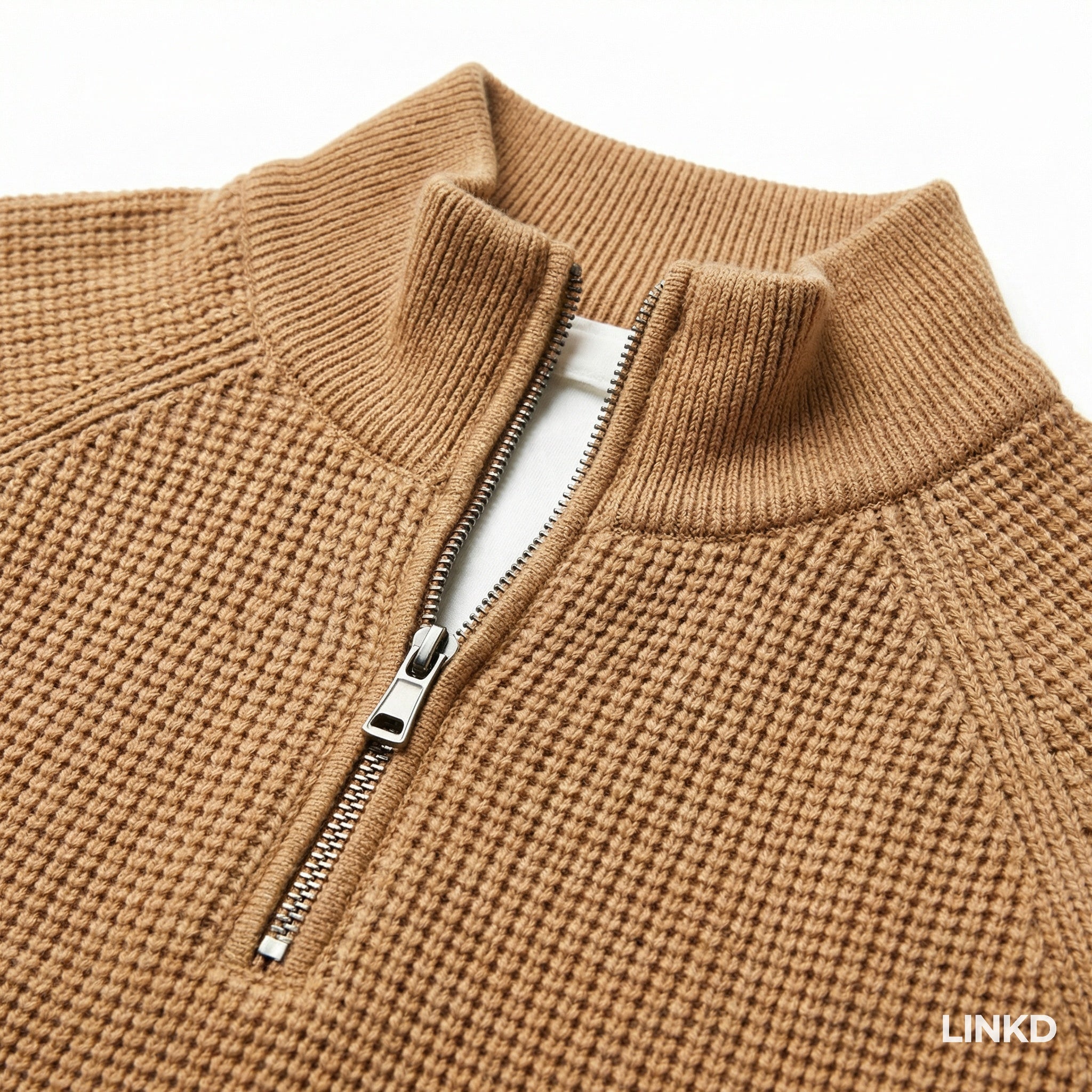 Men's Half-Zip Sweater with Stand Collar