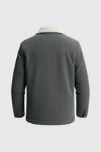 Men's Corduroy Jacket with Sherpa Collar - Charcoal Gray