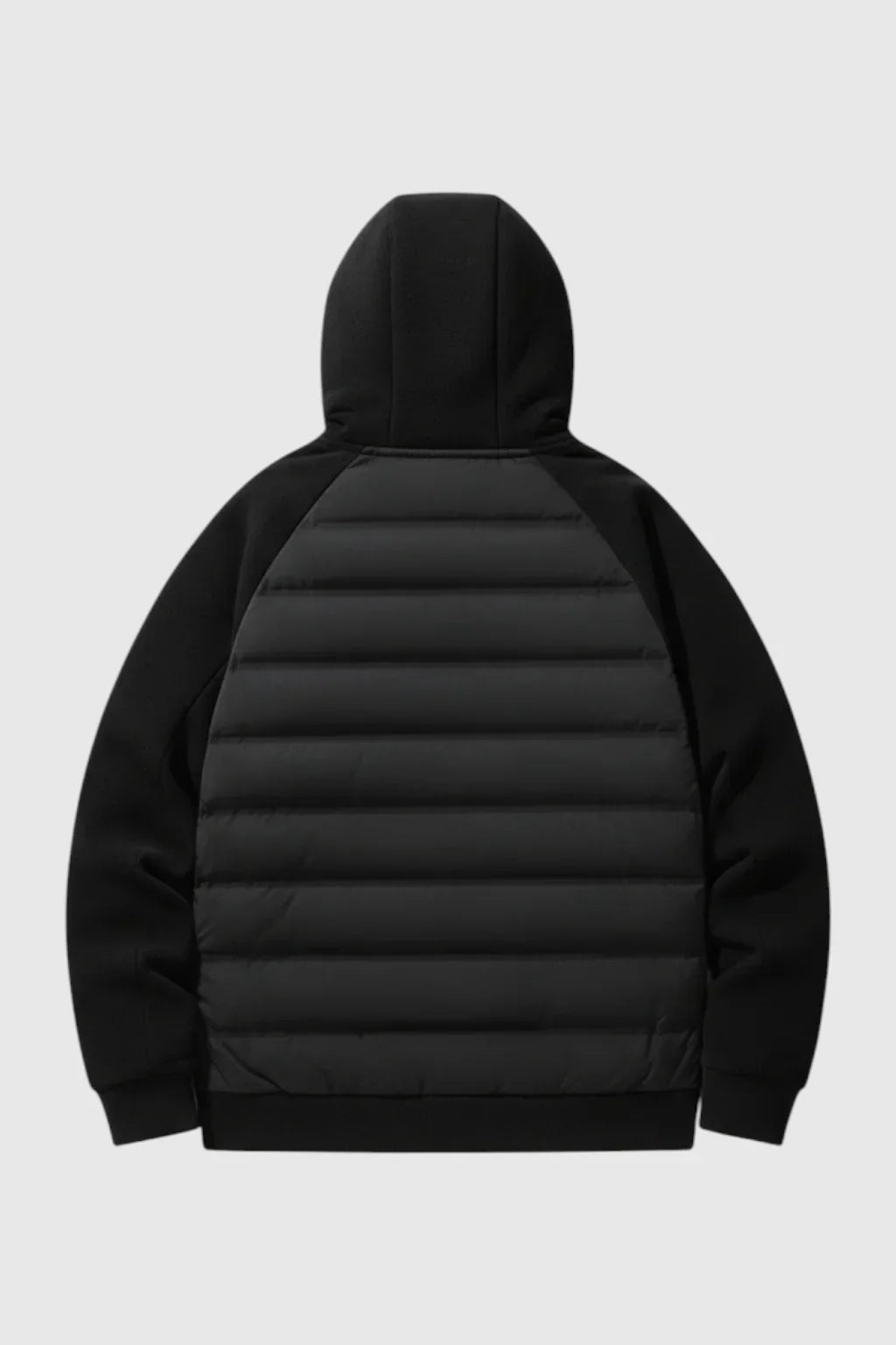 Loose Fit Hooded Down Jacket - Black