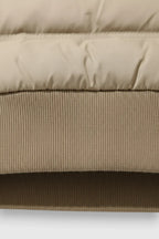 Loose Fit Hooded Down Jacket - Beige