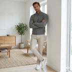 Men's Half-Zip Sweater with Stand Collar