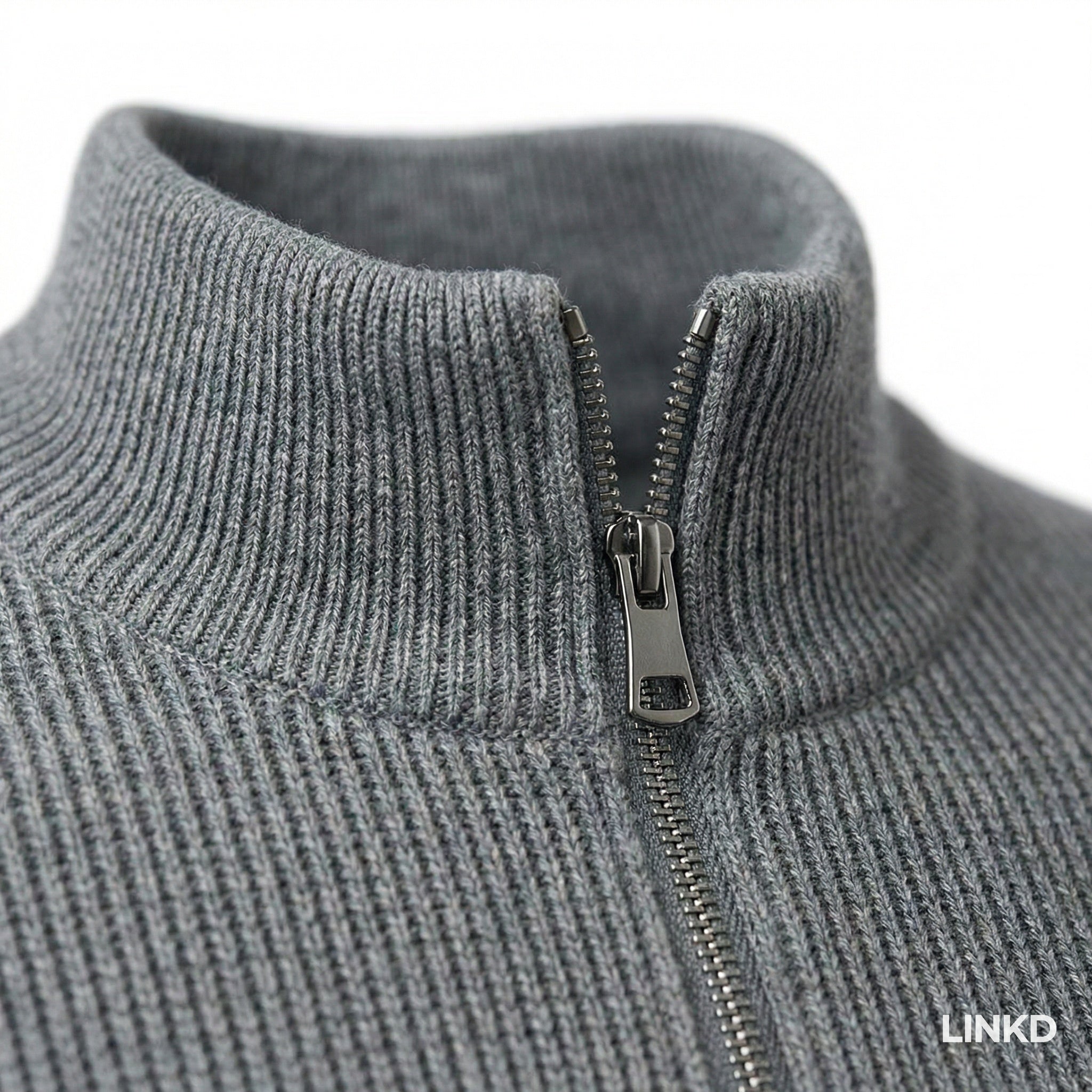 Men's Half-Zip Sweater with Stand Collar