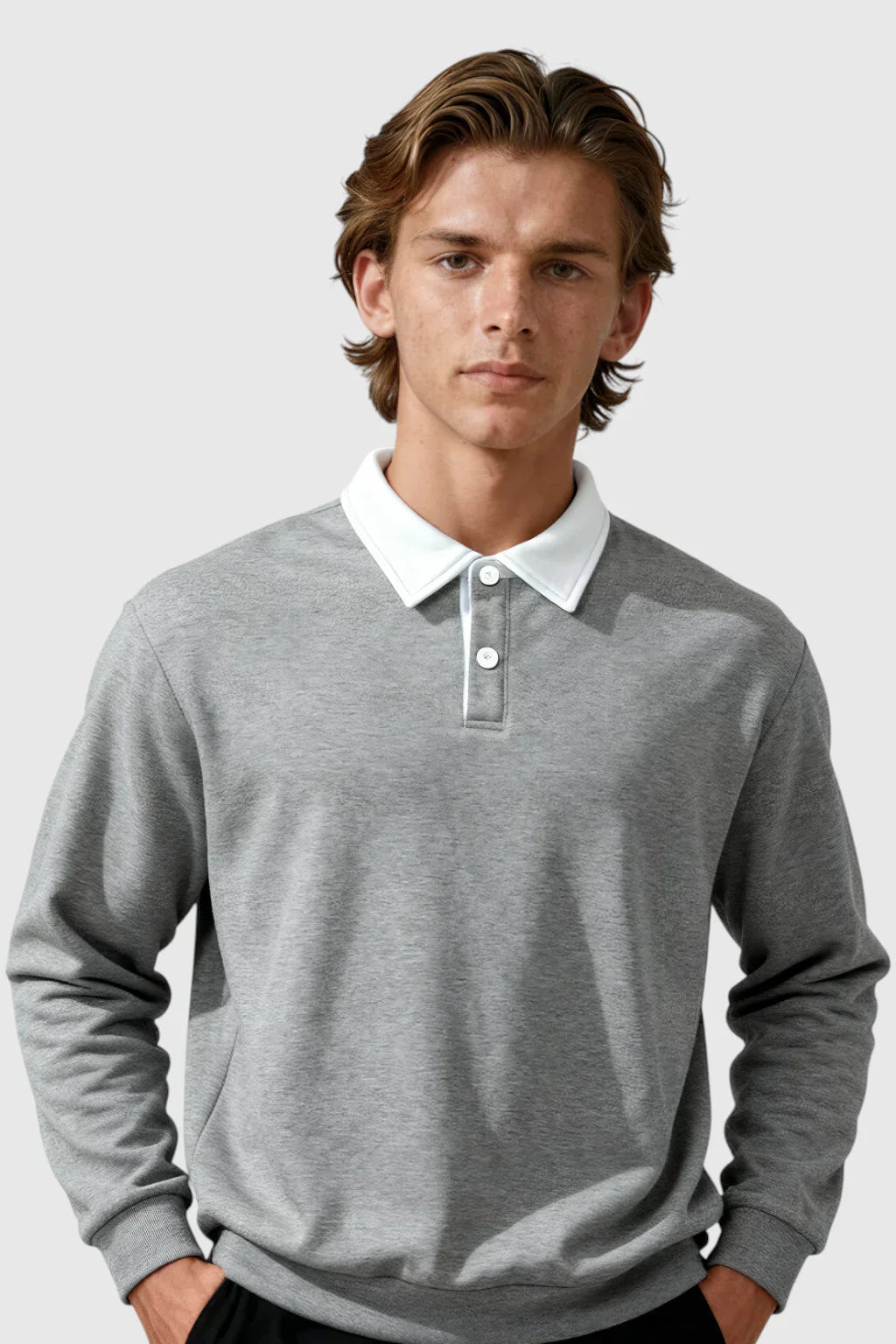 The Contrast Polo — Grey