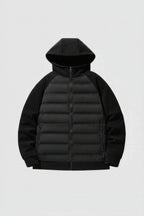 Loose Fit Hooded Down Jacket - Black
