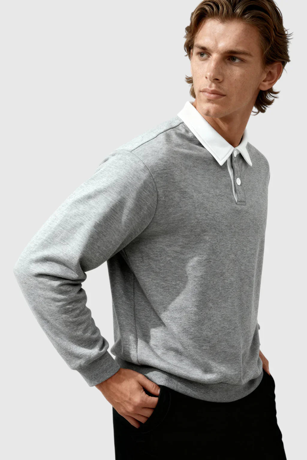 The Contrast Polo — Grey
