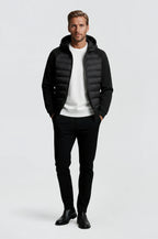 Loose Fit Hooded Down Jacket - Black