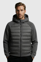 Loose Fit Hooded Down Jacket - Charcoal Gray
