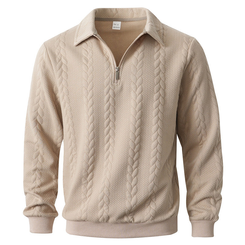 Elegant Patterned Zip Sweater