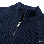 Men's Half-Zip Sweater with Stand Collar