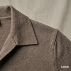 Men's Long Sleeve Knit Shirt with Lapel Collar