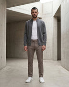 Merino Wool Full-Zip Sweater - Graphite
