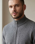 Merino Wool Full-Zip Sweater - Graphite