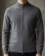 Merino Wool Full-Zip Sweater - Graphite