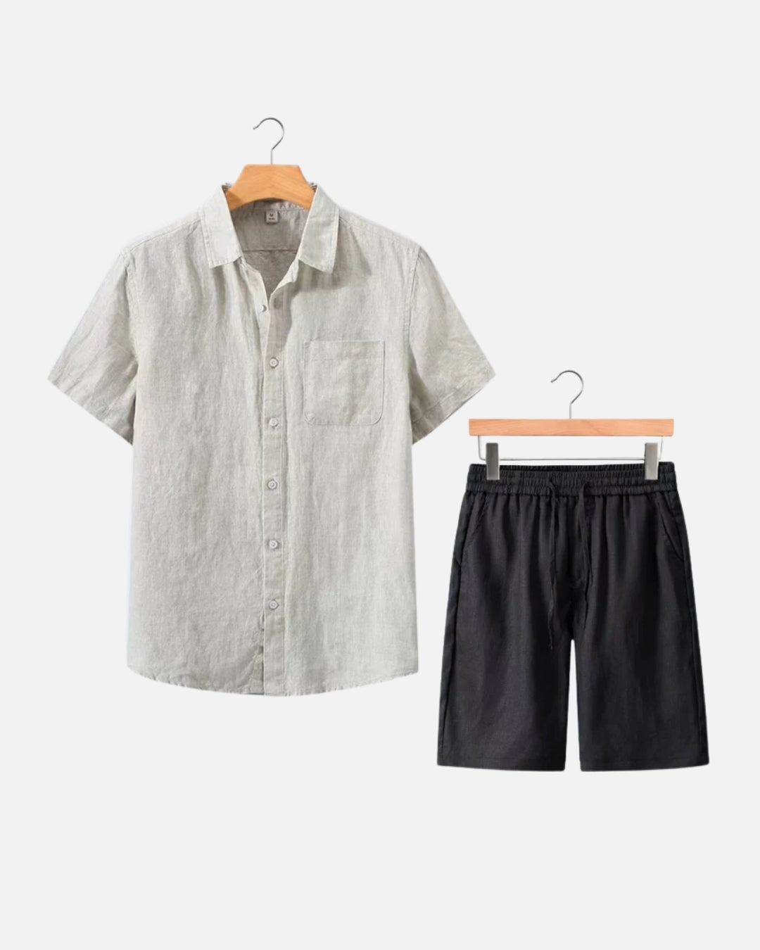Altavita Linen Breeze Summer Set - Beige/Black