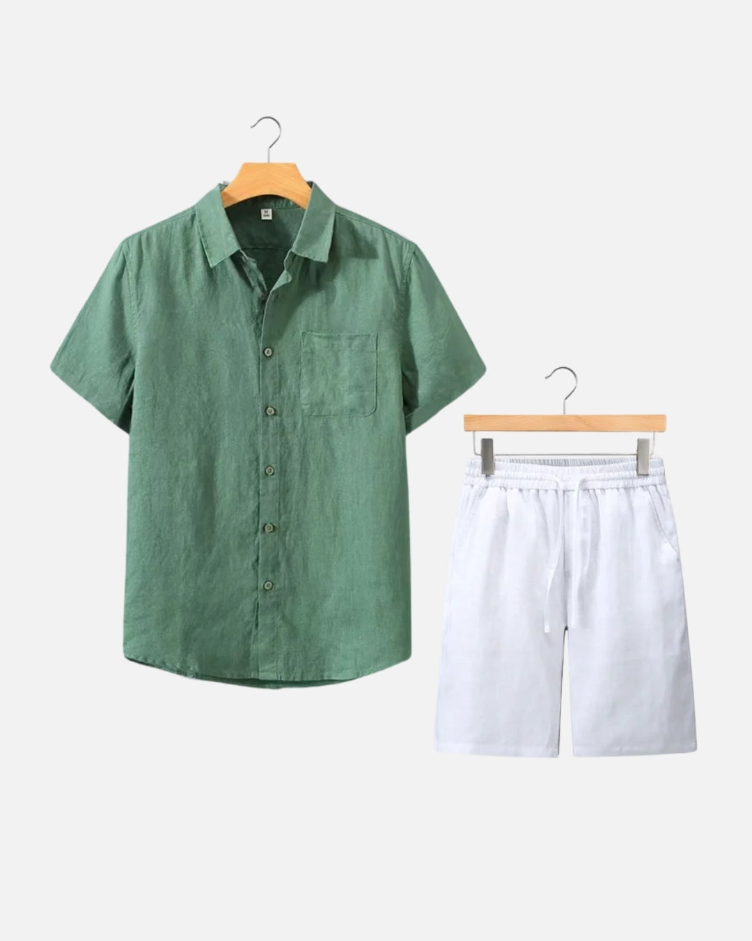 Altavita Linen Breeze Summer Set - Green/White