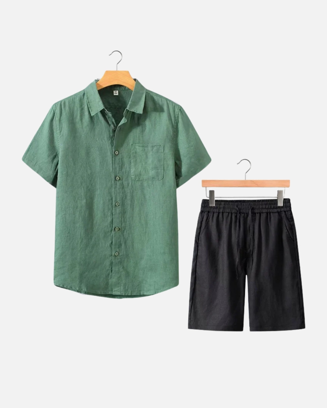 Altavita Linen Breeze Summer Set - Green/Black