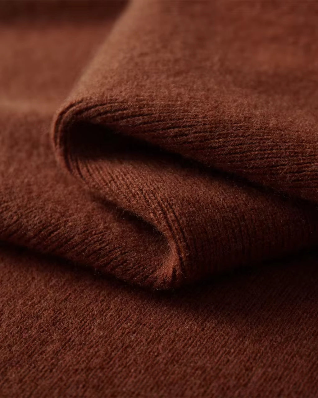Merino Wool Long Sleeve Polo Shirt - Cinnamon